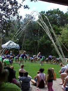 Jackie's Fundanzers performing the Silver Thread at the 12th Annual Texas Bamboo Festival, August 2004.  Austin, Texas.