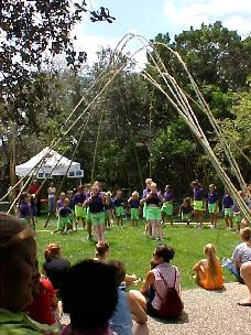 Jackie's Fundanzers performing the Silver Thread at the 12th Annual Texas Bamboo Festival, August 2004.  Austin, Texas.