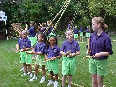 Jackie's Fundanzers performing the Silver Thread at the 12th Annual Texas Bamboo Festival, August 2004.  Austin, Texas.