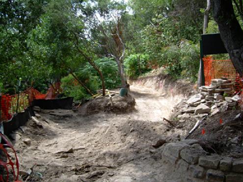 Construction of Lauren's Trail, Taniguchi Japanese Garden, Zilker Botanical Garden, Austin, TX, September 2006